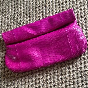 Clutch me Pink genuine Snakeskin Clutch, perfect condition